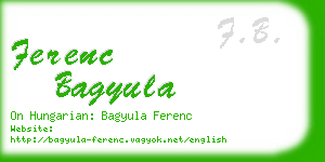 ferenc bagyula business card